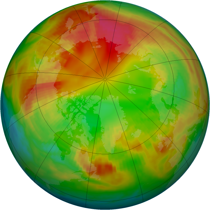 Arctic ozone map for 17 February 1986